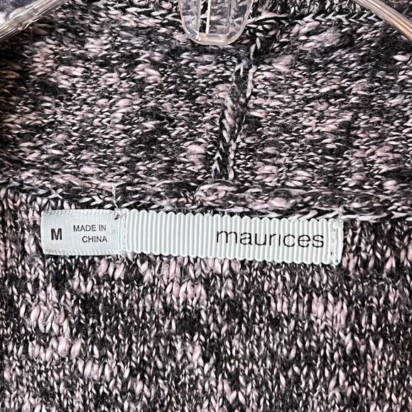 Maurices Sweater Vest Womens Medium Gray Marled Open Front Pockets Button Knit - Picture 4 of 9